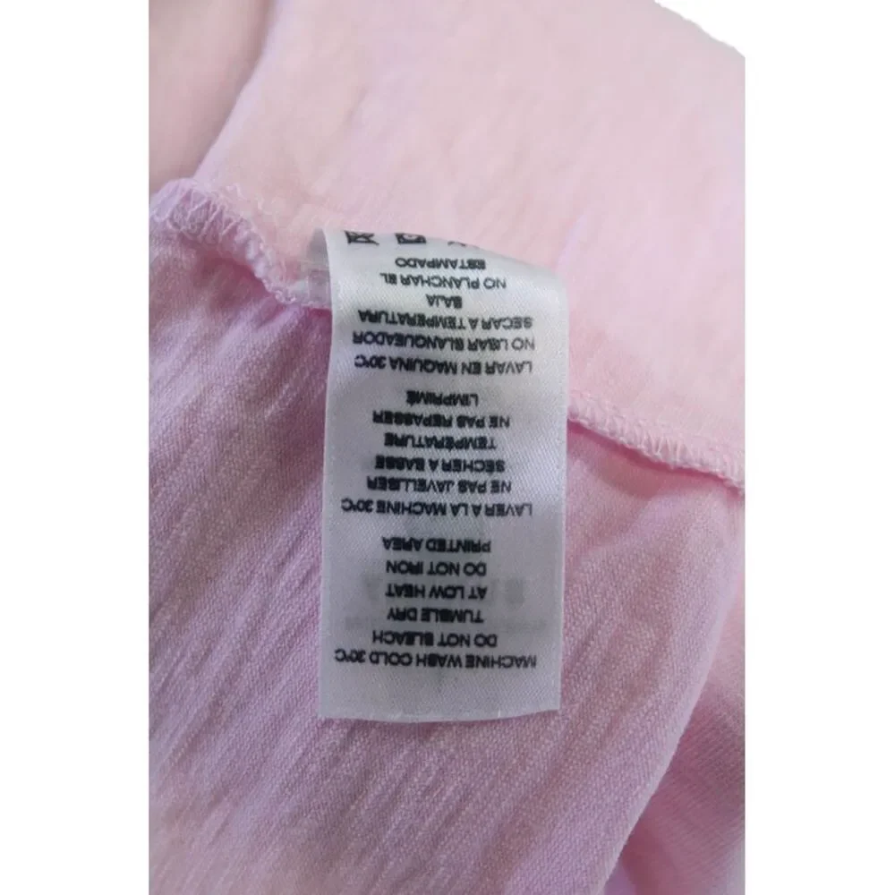 Sundry Womens Short Sleeve Scoop Neck Mini Shirt Dress Pink Cotton Size 1